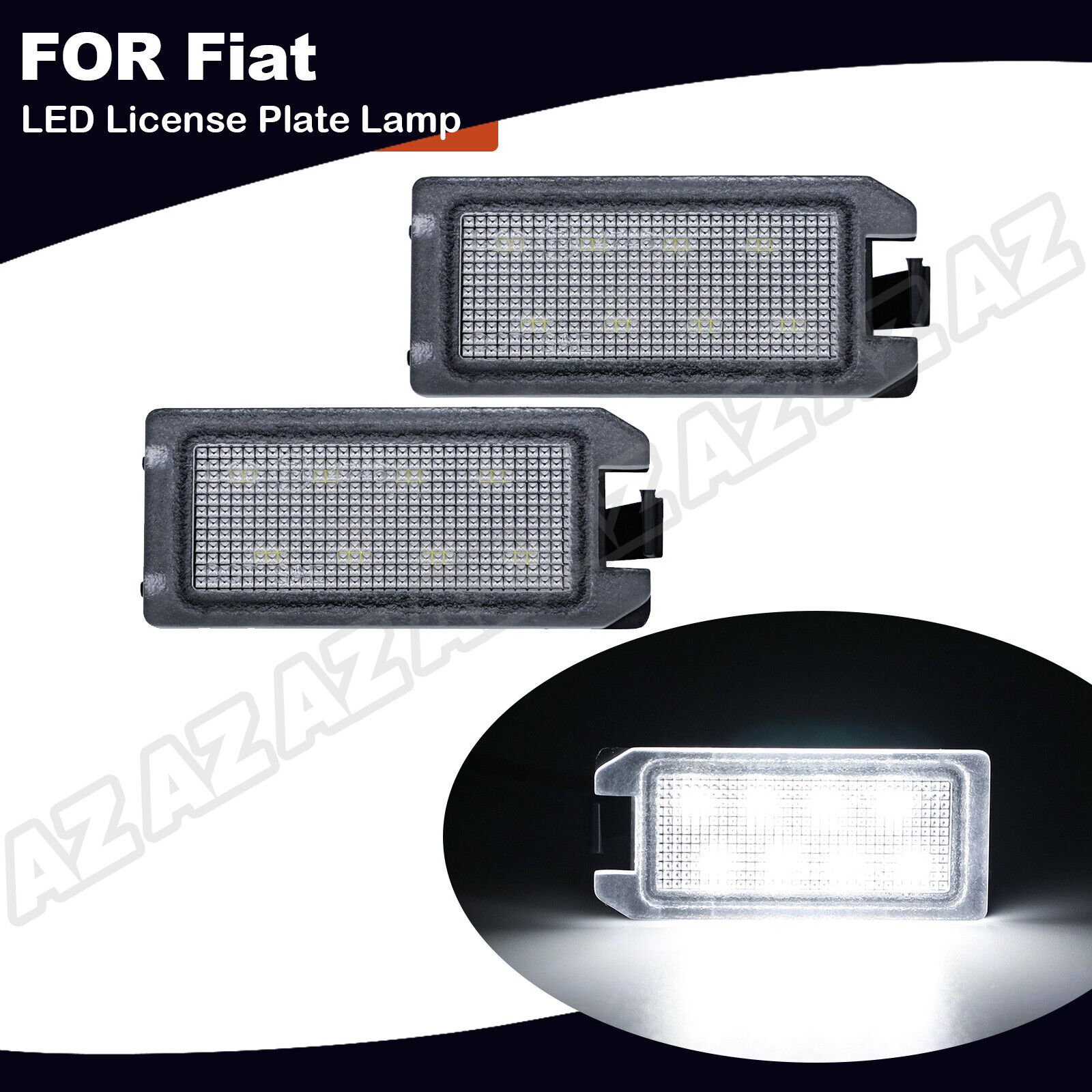 2X LED License Plate Light For Fiat 500 2013-19 Dodge Viper Jeep Grand Cherokee