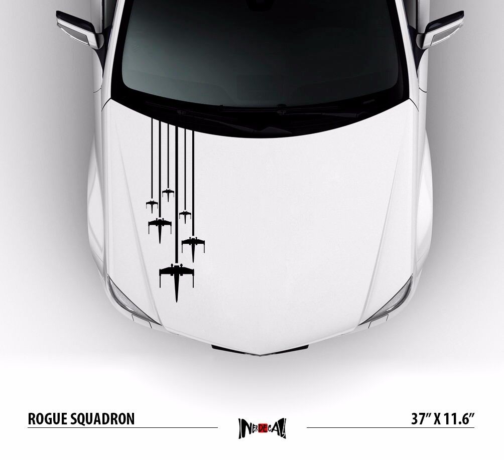 ROGUE SQUADRON X-WING Hood Side  Stripes Car Vinyl Sticker Decal