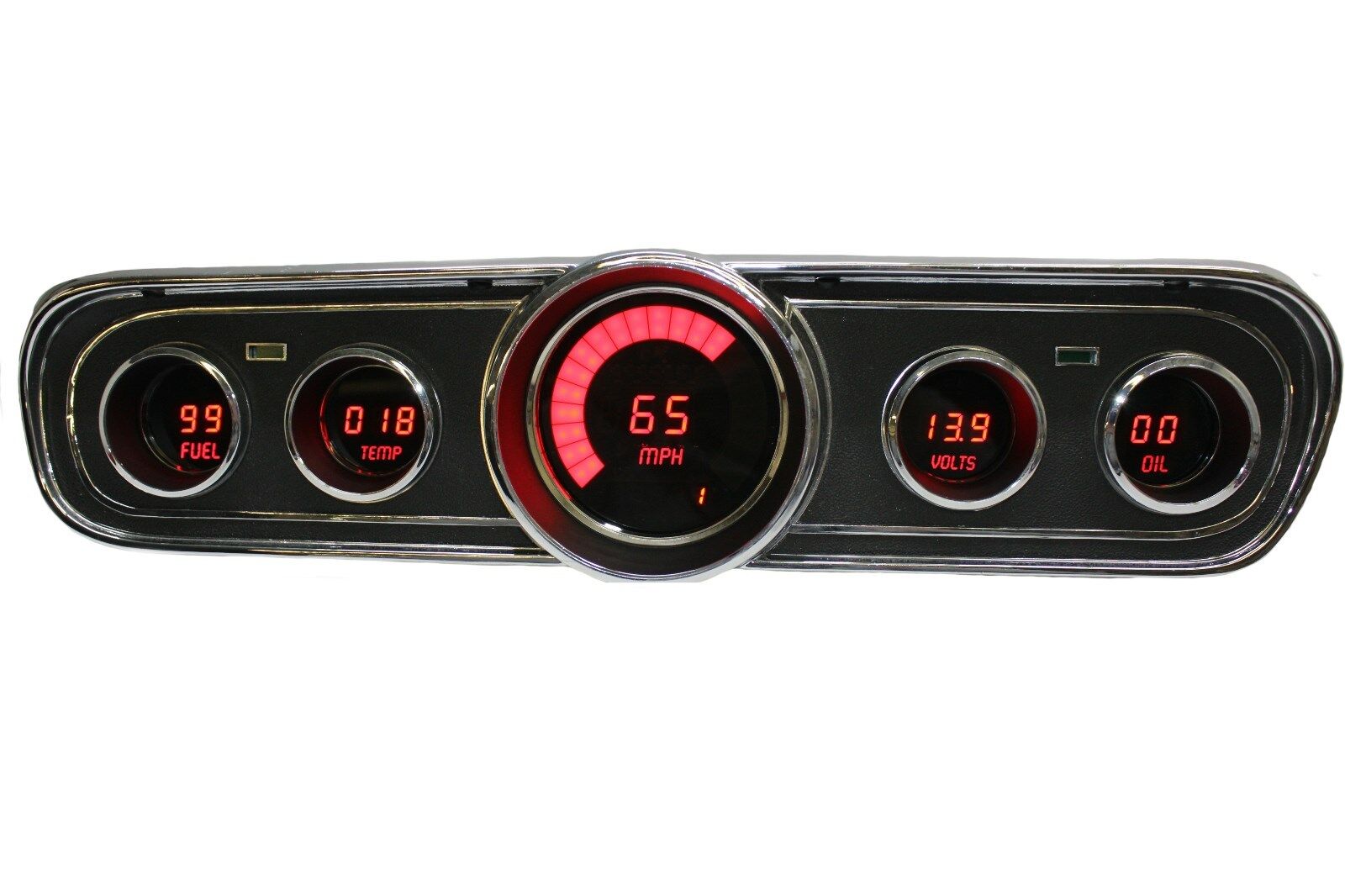 Ford Mustang Digital Dash Panel for 1965-1966 Gauges by Intellitronix Red LEDs