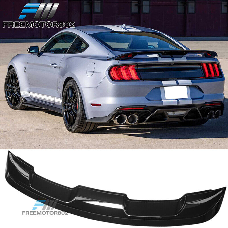 Fit 15-23 Ford Mustang GT350 GT500 Gloss Black Rear Trunk Spoiler Wing ABS