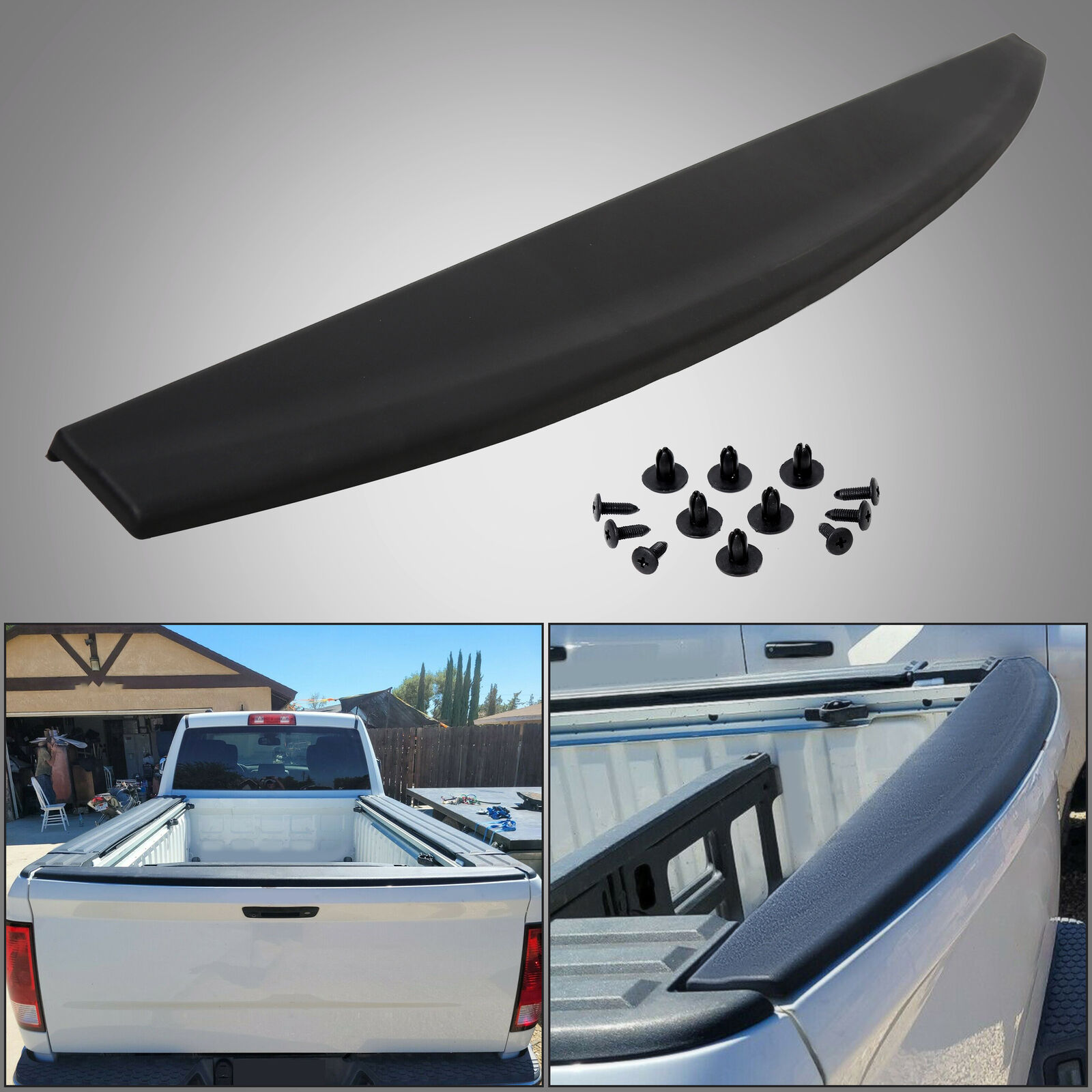 Tailgate Cover Mold Top Cap Protector Spoiler For Dodge Ram 1500 2500 3500 09-19