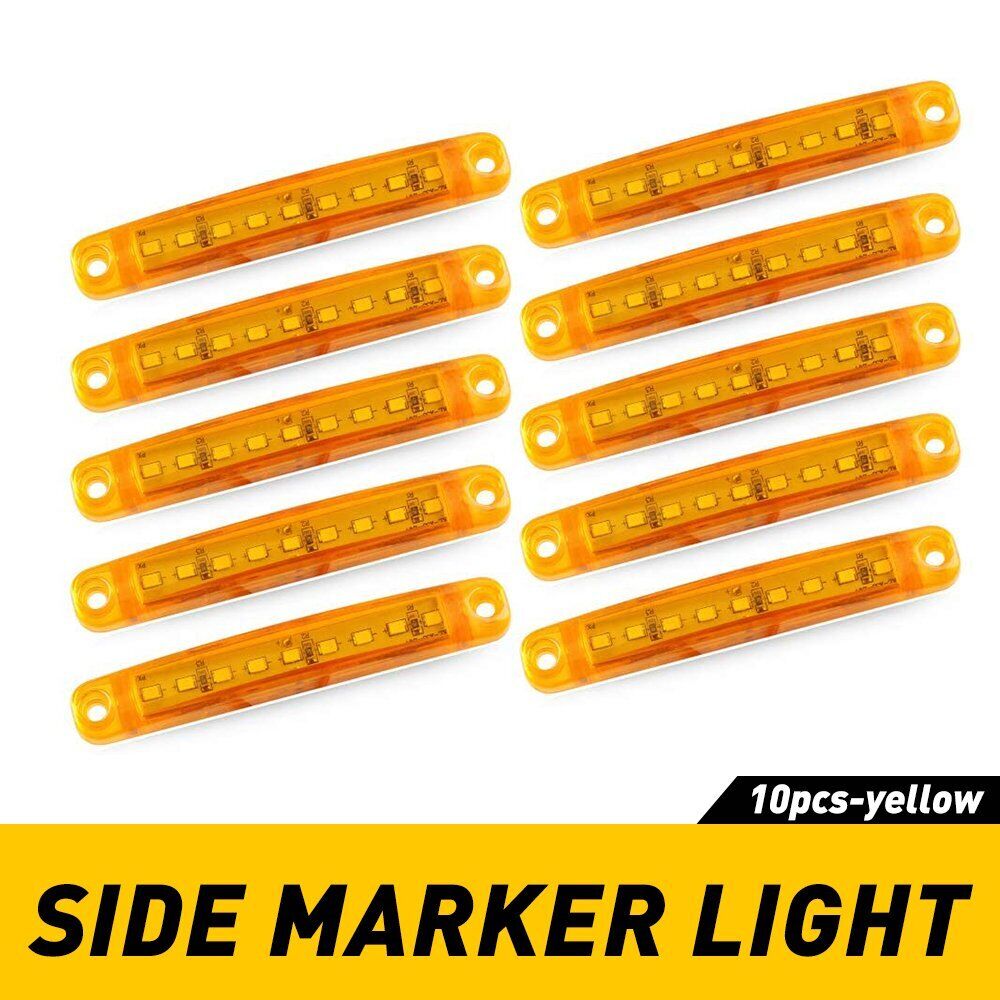 20PCS 9 LED Sealed Side Marker Clearance Light For Truck Trailer Lorry Amber Red