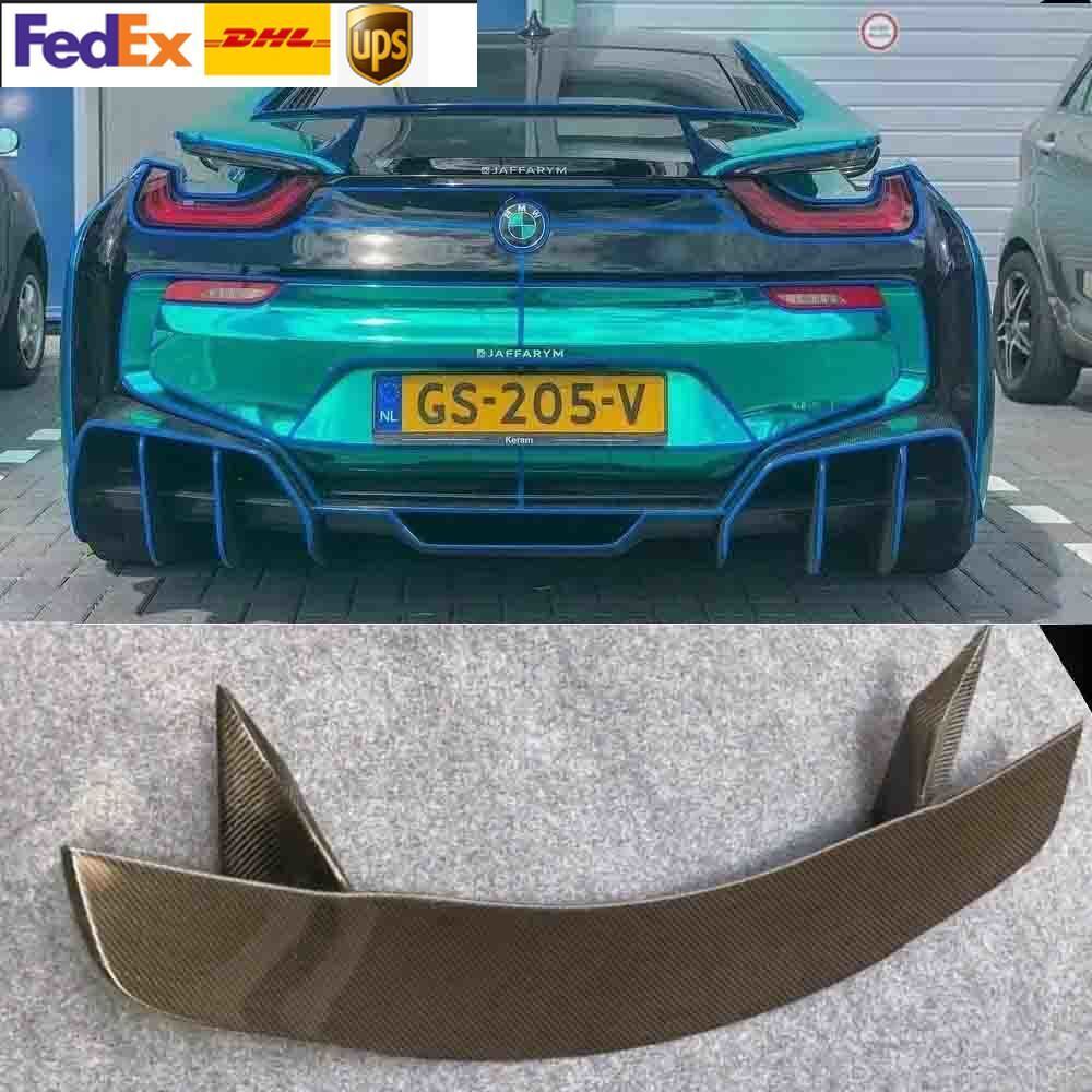 For BMW i8 Coupe real Carbon Fiber Rear Boot Trunk Wing Lip Spoiler 2014-2020
