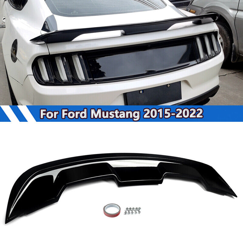 For 2015-2023 Ford Mustang GT350 V6 V8 GT GT500 Rear Trunk Spoiler Glossy Black