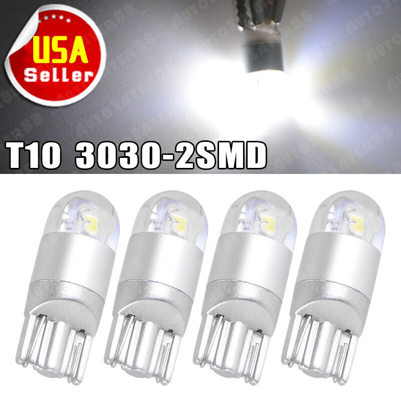 4x Super White T10 3030 2SMD LED High Power Interior Light Bulb W5W 194 168 2825