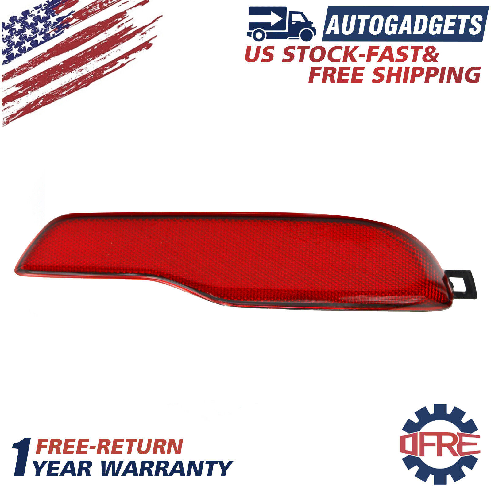 For 2014-2018 Jeep Cherokee Rear Right Bumper Reflector Red Lens
