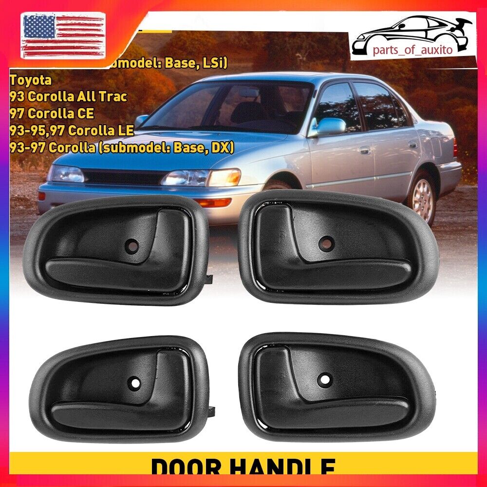 Interior Door Handle For 93-97 Toyota Corolla Set of 4 Front and Rear