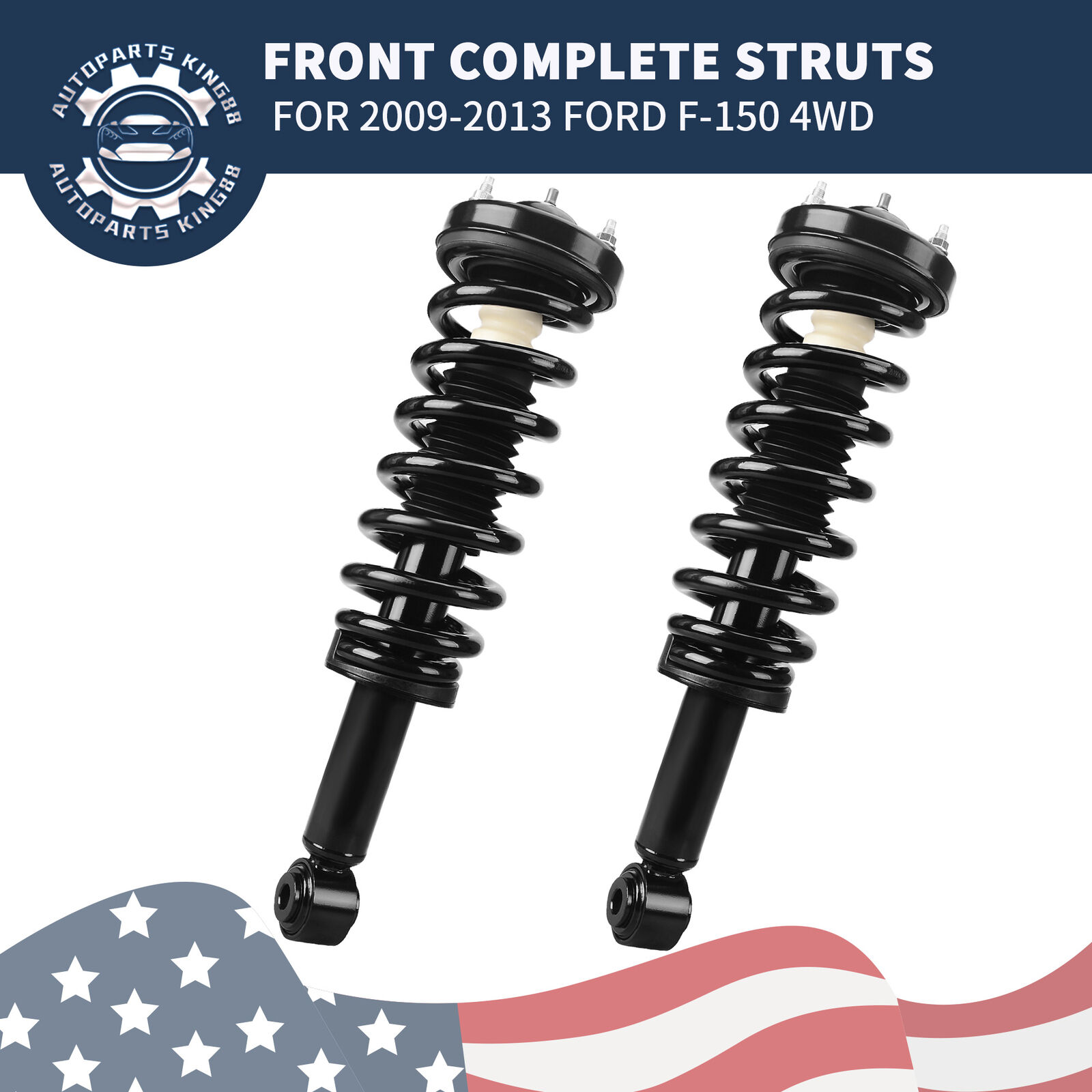 2PCS Front Struts Shock & Coil Springs Assembly Kit for 2009-2013 Ford F-150 4WD