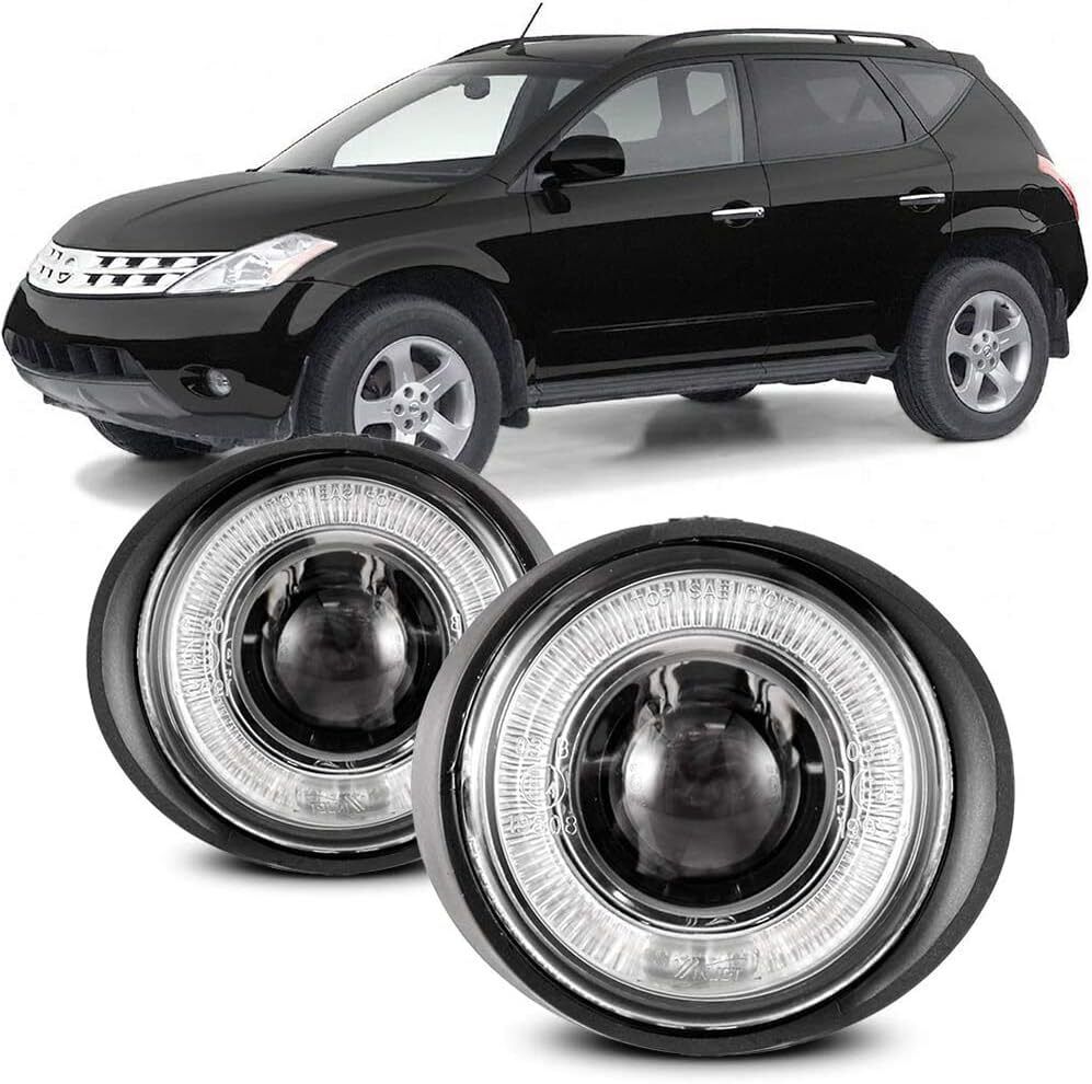 For 2003-2007 Nissan Murano Fog Lights Black Clear Projectors Driving Lamps Pair