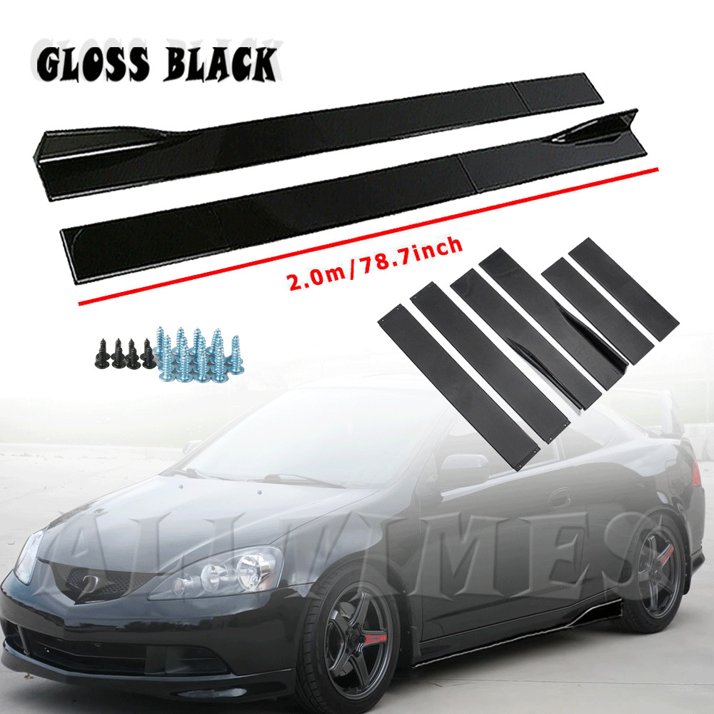 78.7\'\' Gloss Black Side Skirts Extention Body Kit For Acura RSX DC5 2002-2006 CT