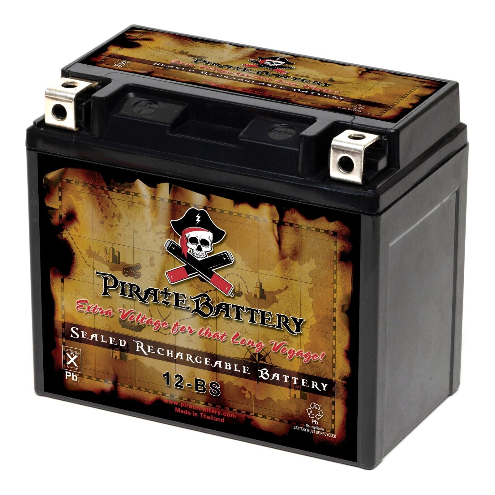 YTX12-BS High Performance - Maintenance Free - Sealed AGM Motorcycle Battery