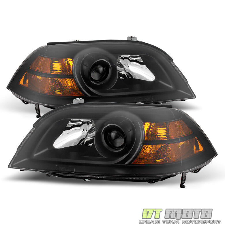Black 2004 2005 2006 Acura MDX Replacement Headlights Headlamps Front Left+Right