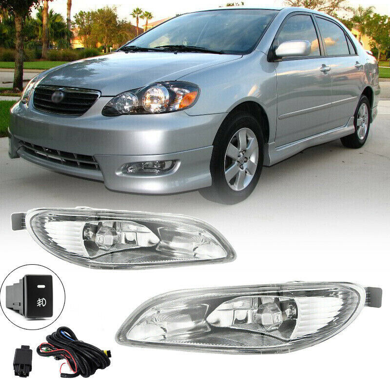 For 2005-2008 Toyota Corolla 2002-2004 Toyota Camry Clear Fog Light W/Wiring