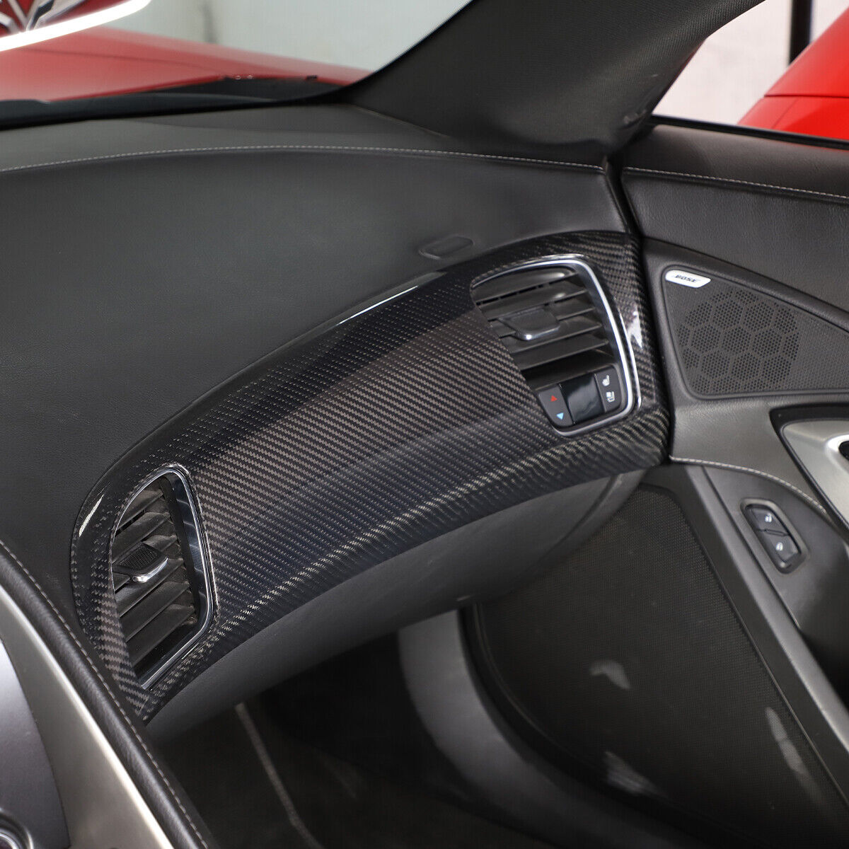 Real Carbon Fiber Passenger Side Trim Cover Frame Fits Corvette C7 2014-2019