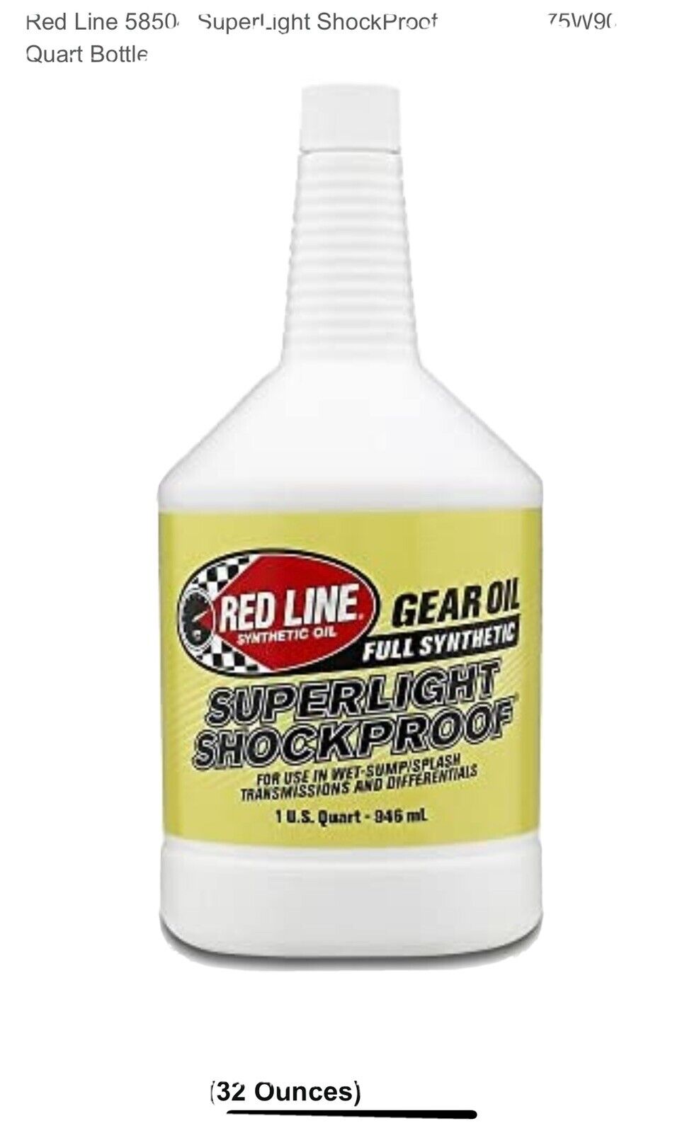 Red Line Oil 58504 Quart Bottle Superlight Shockproof SAE 75W-90 Synthetic Oil