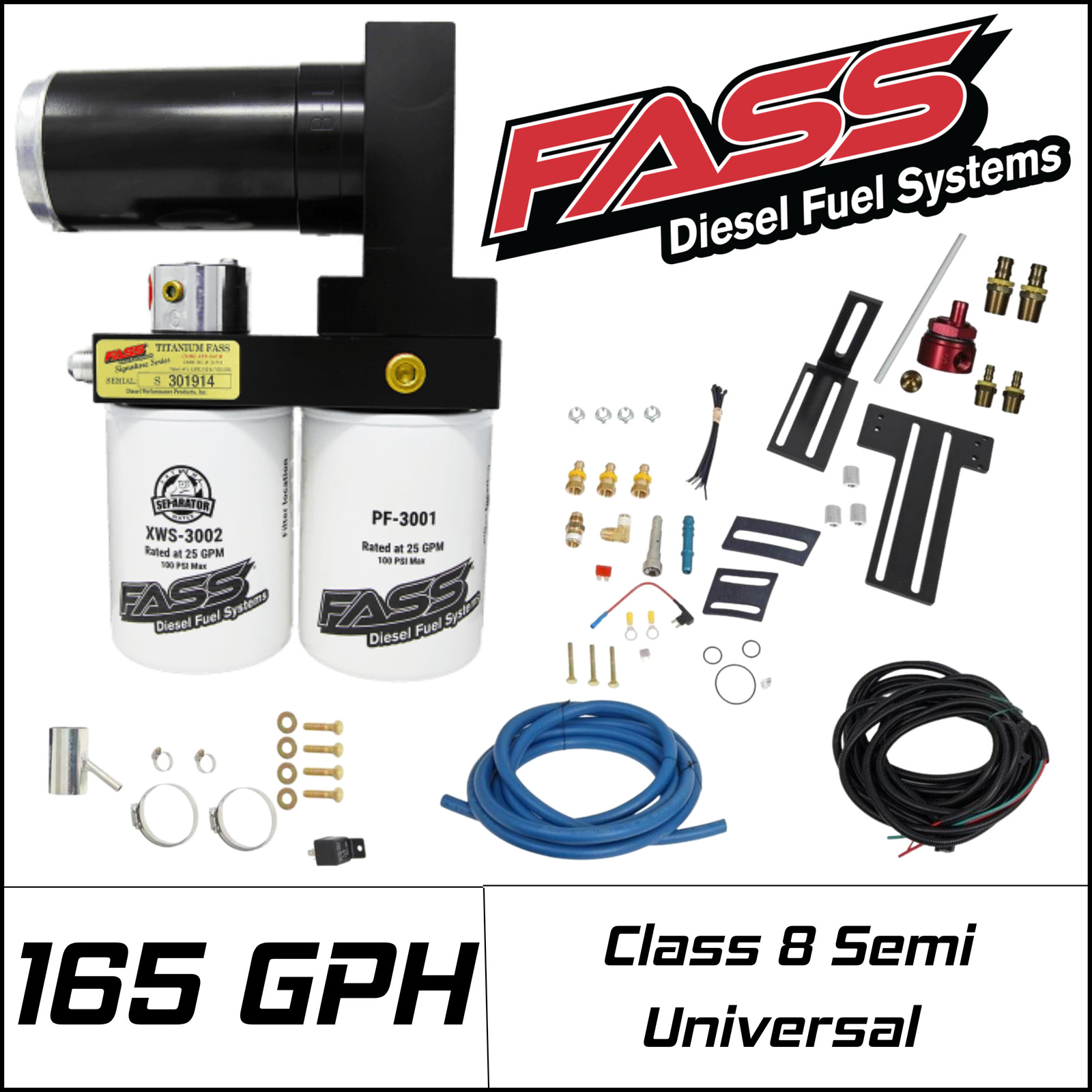 FASS Industrial Series Diesel Fuel System Class 8 Semi 165GPH Universal