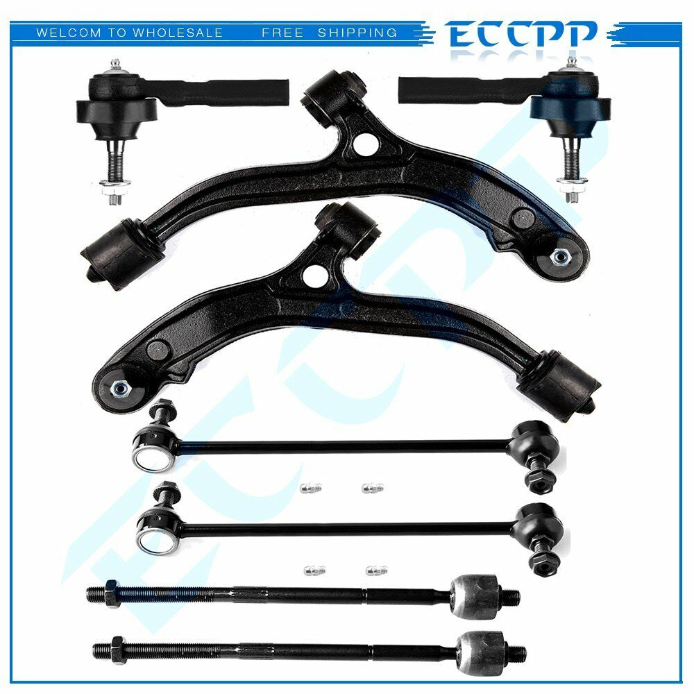 New 8x Front Lower Control Arms Tie Rods Sway Bars For Chrysler Town & Country