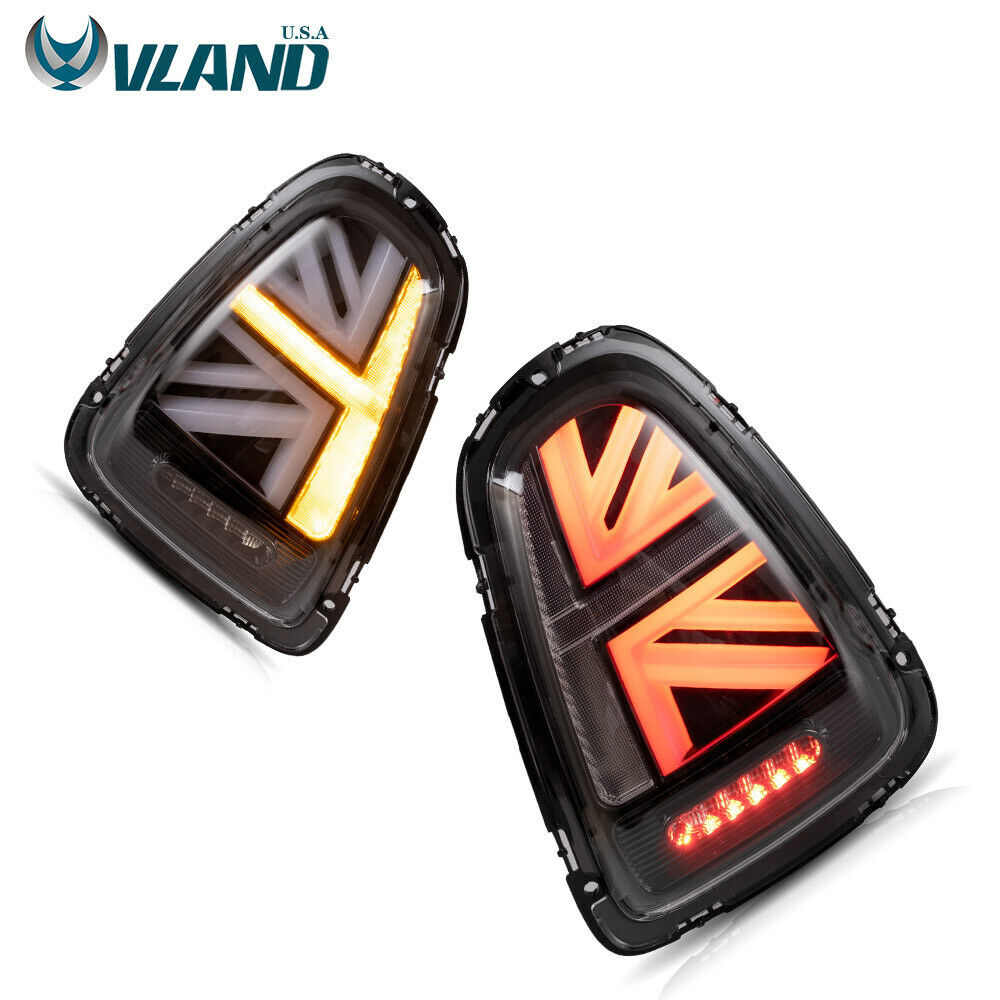 VLAND LED Tail Lights For 2007-2013 Mini Cooper Sequential Turn Tinted Rear Lamp