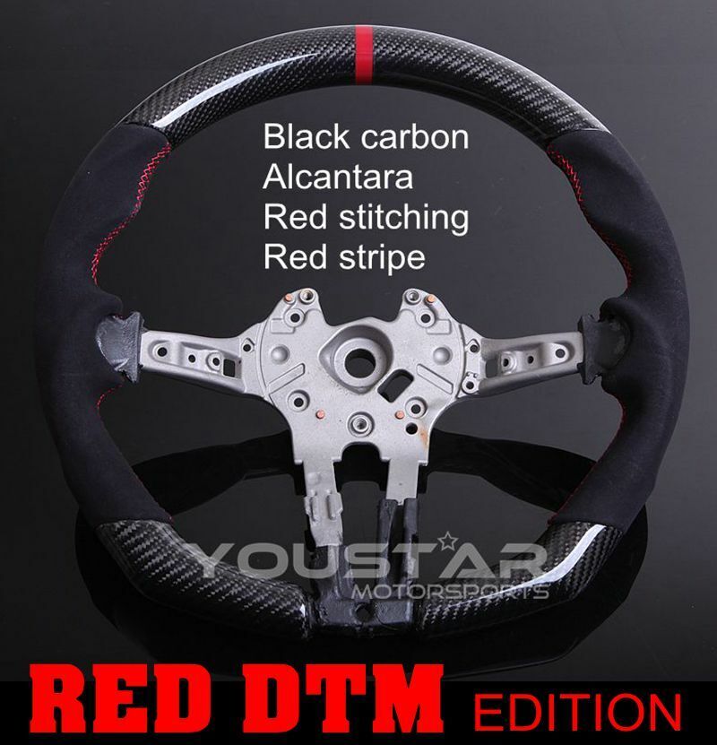 RED DTM Alcantara Suede CARBON M Sport Steering Wheel for BMW M2 M3 M4 X5M X6M