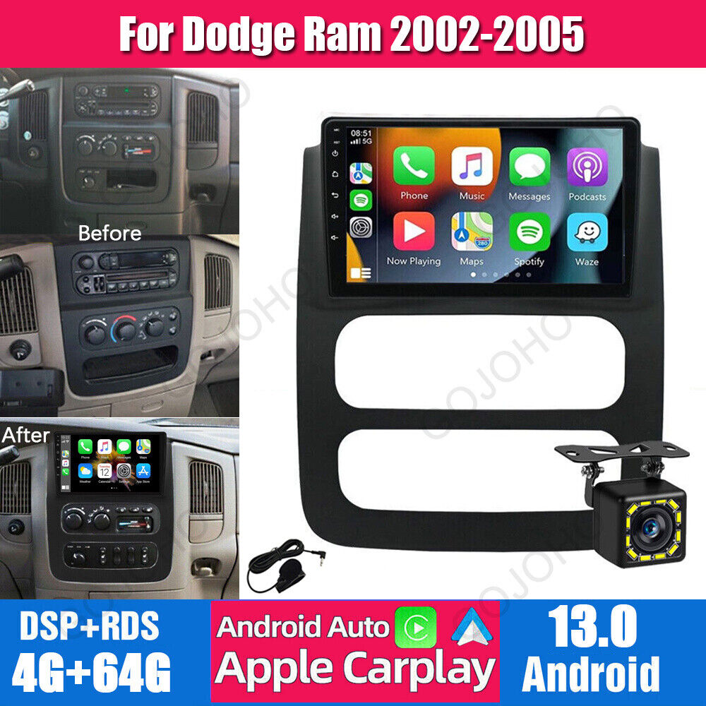 Carplay For 2002-05 Dodge RAM 1500 Truck Android Car Stereo Radio Apple GPS Navi