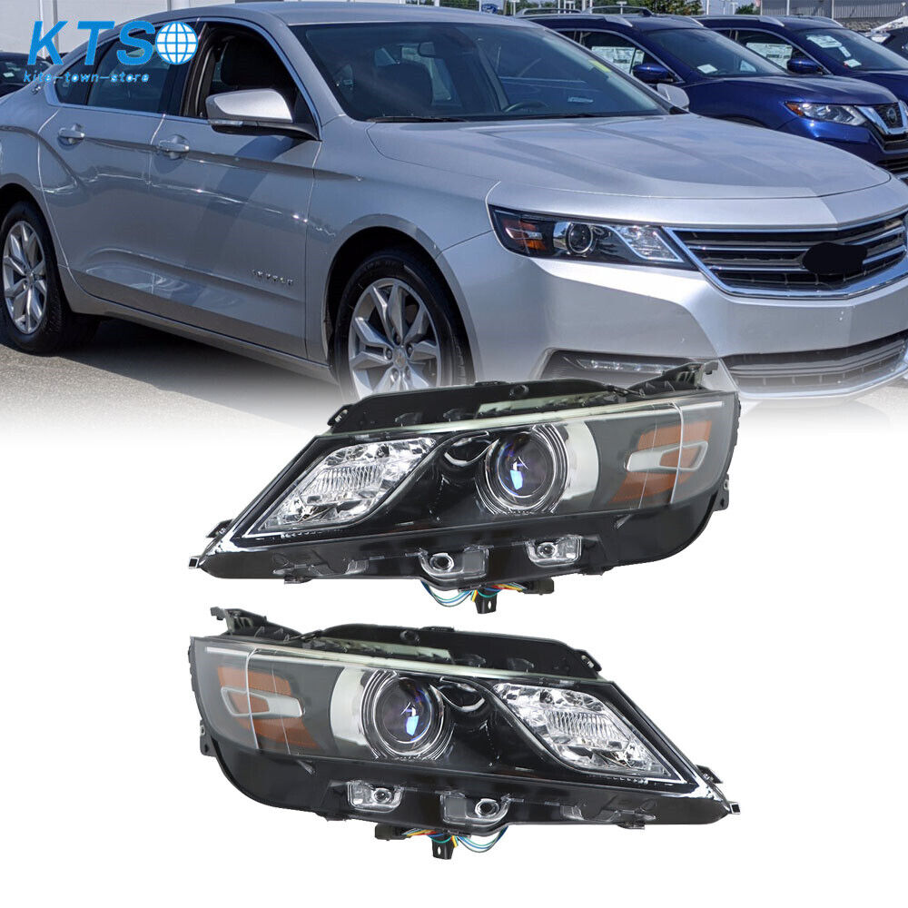 Headlights For 2015-2020 Chevrolet Impala Black Housing Right&Left Halogen Type