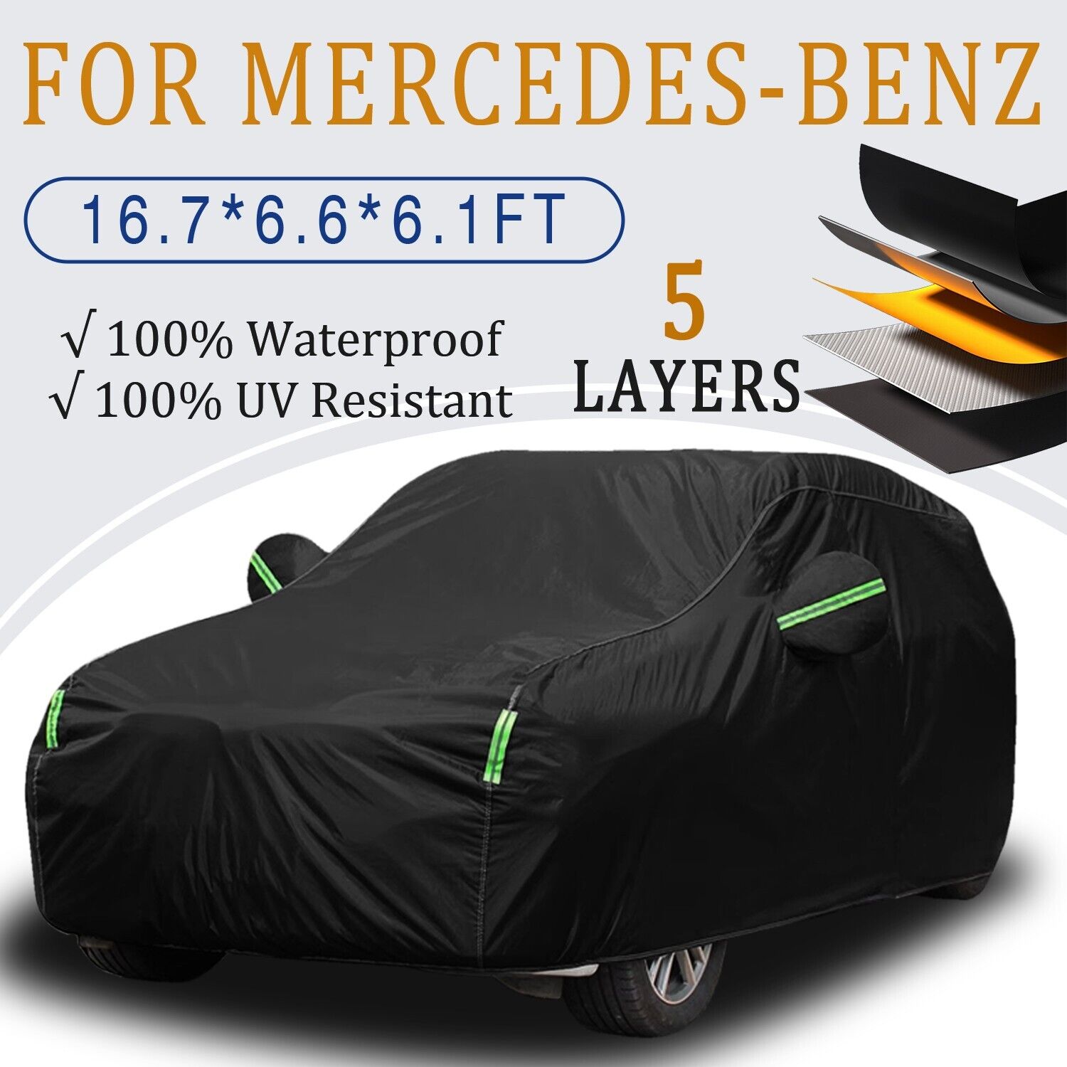 Fit Mercedes-Benz 100% Waterproof All Weather Top-Quality Custom Full Car Cover