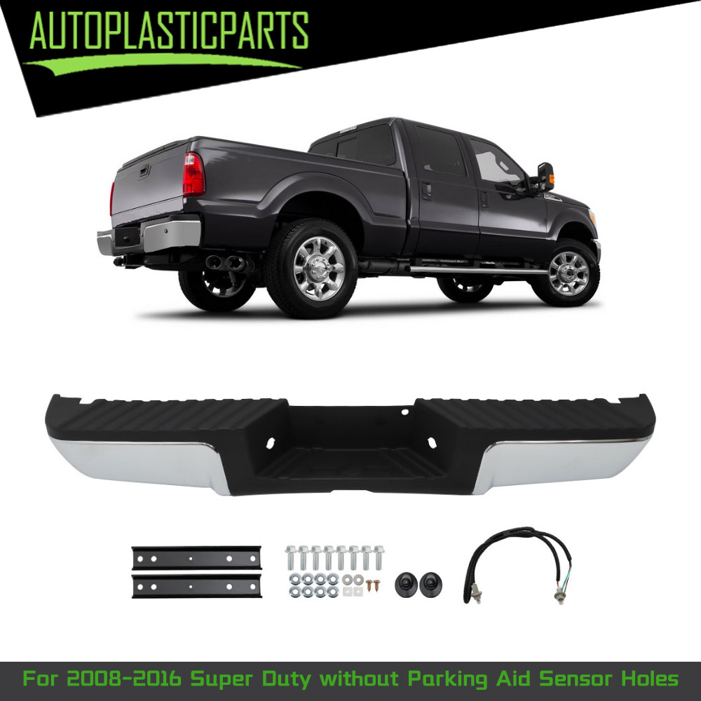 For 2008-14 2015 2016 Ford F250 F350 F450 Super Duty Rear Bumper Assembly Chrome