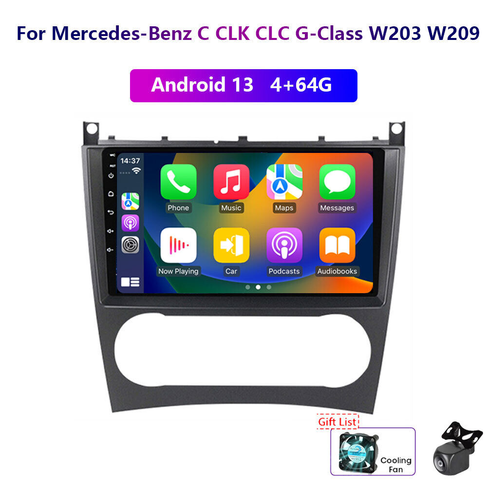 Wireless Carplay 64G Android For Mercedes-Benz CLK CLC G-Clas W203 Car Radio GPS
