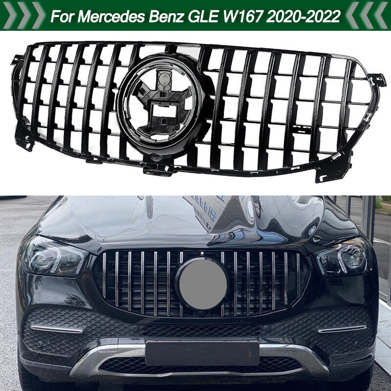 Gloss Black GT Front Bumper Grille For 2020-22 Mercedes Benz W167 GLE350 GLE450