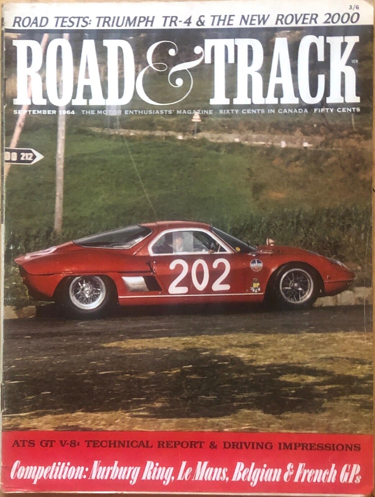 1964 ROAD & TRACK Sep JAGUAR D-TYPE Rover 2000 Triumph TR-4 ATS GT Le Mans 24hrs