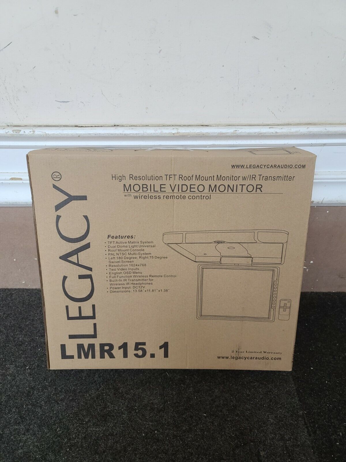 Legacy LMR15.1 High Resolution TFT Roof Mount Monitor with IR Transmitter