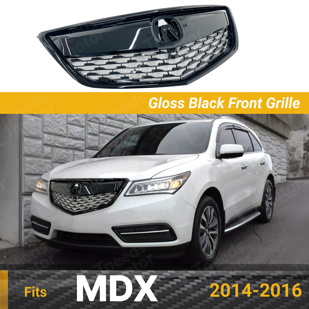For Acura MDX 2014-2016 Gloss Black Front Bumper OE Style Grill/Grille Assembly
