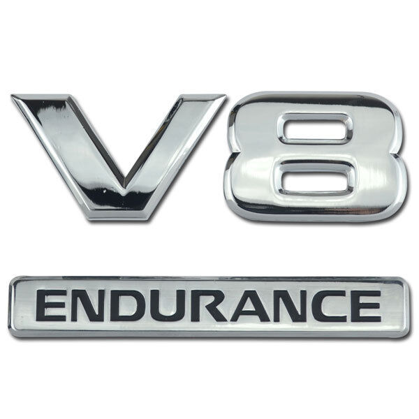 CHROME V8 ENDURANCE EMBLEM/BADGE FOR TRUCK TAIL GATE V-8 TAILGATE DOOR STOCK