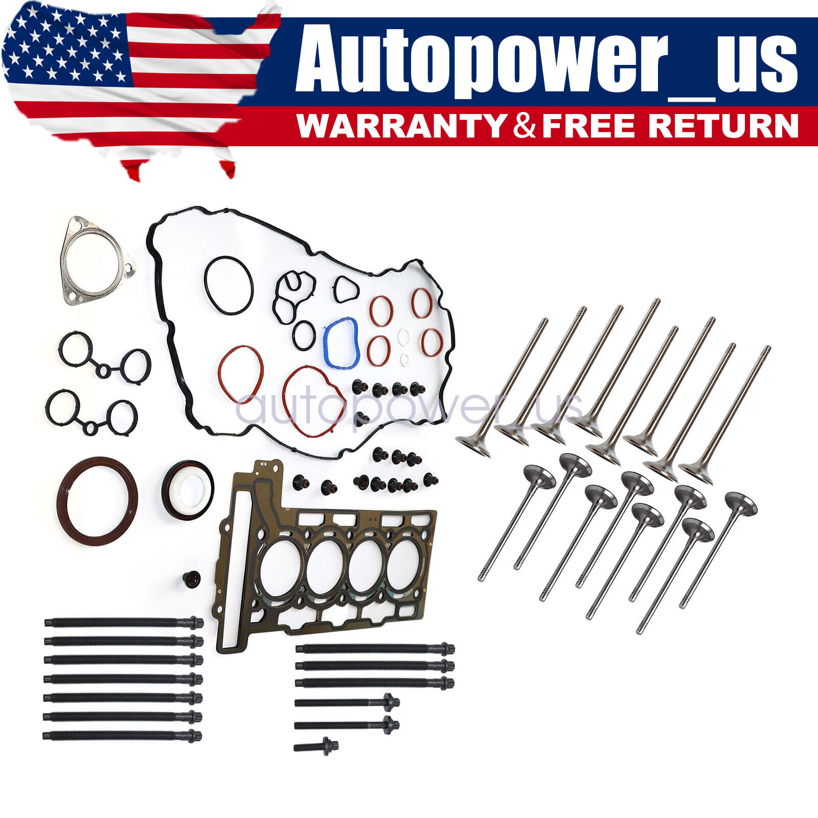 Head Gasket&1.20mm Bolts&Intake Exhaust Valves For 2009-15 Mini Cooper R56 1.6L
