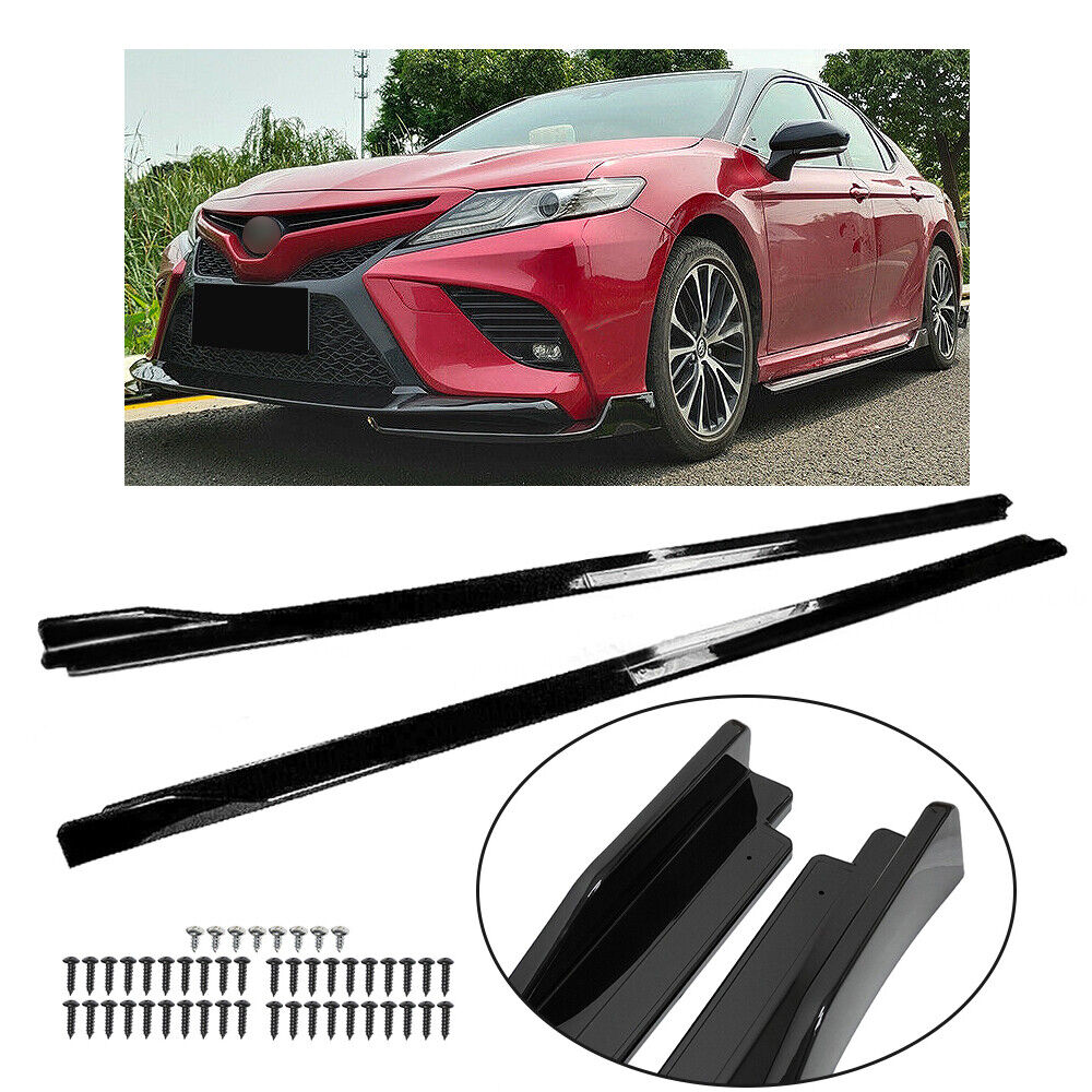FITS 2018-2022 TOYOTA CAMRY GLOSSY BLACK JDM AR STYLE SIDE SKIRT EXTENSION KIT