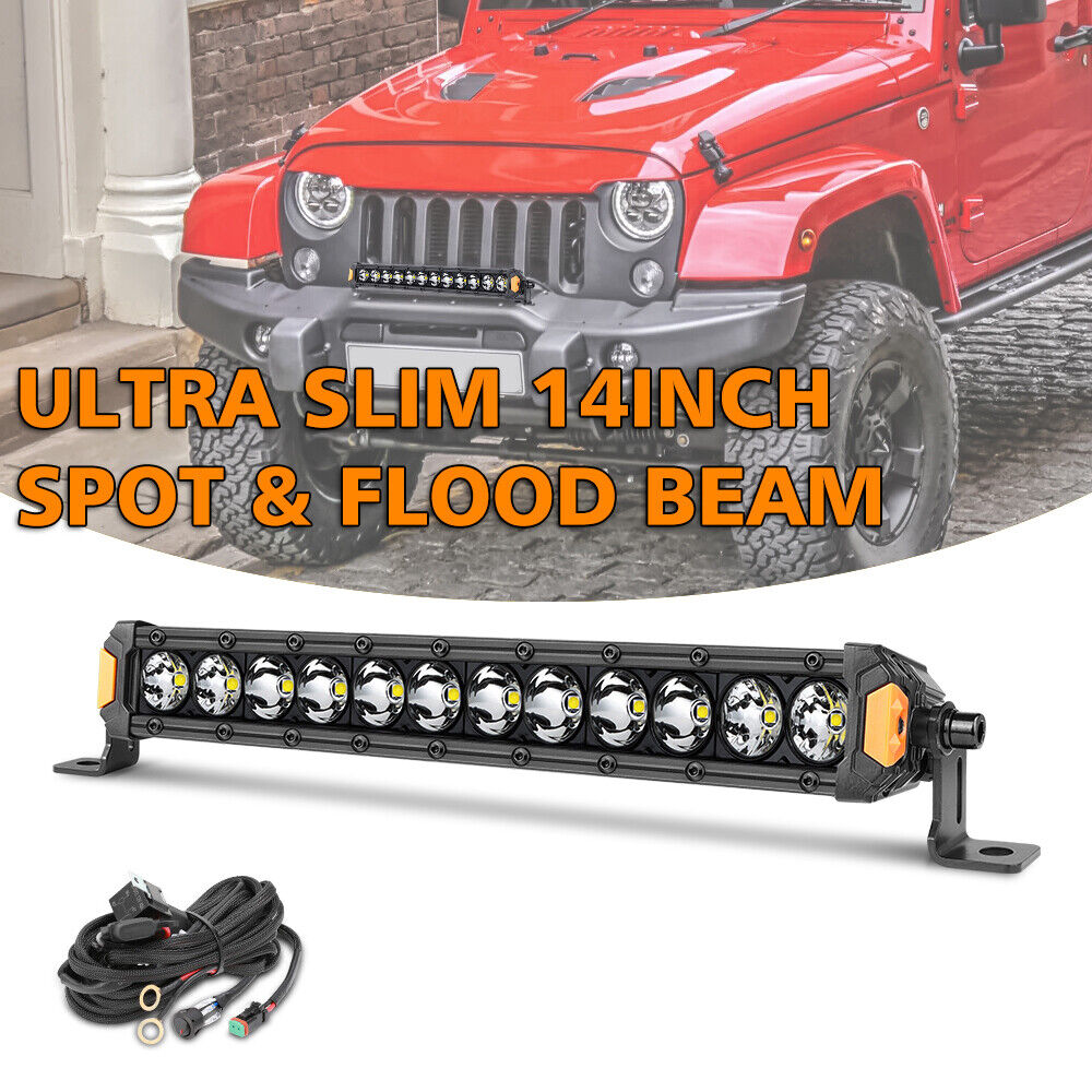 14inch 120W Single Row LED Work Light Bar Slim Combo 4WD SUV UTE 4x4 Truck