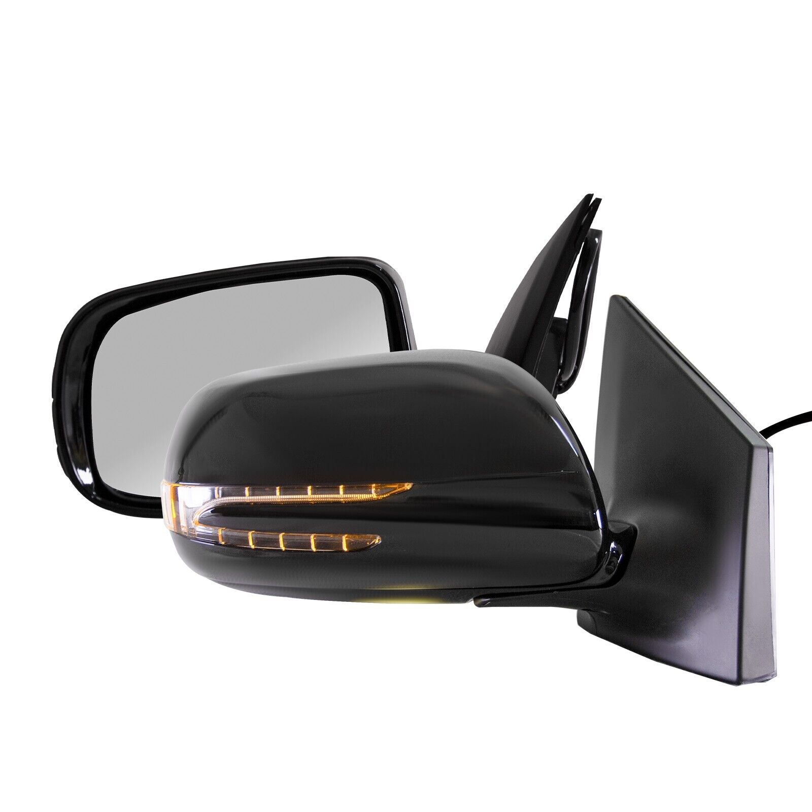 Fit 2009-2013 Toyota Corolla Side Mirrors Folding Pair Black LED Heated 20102011