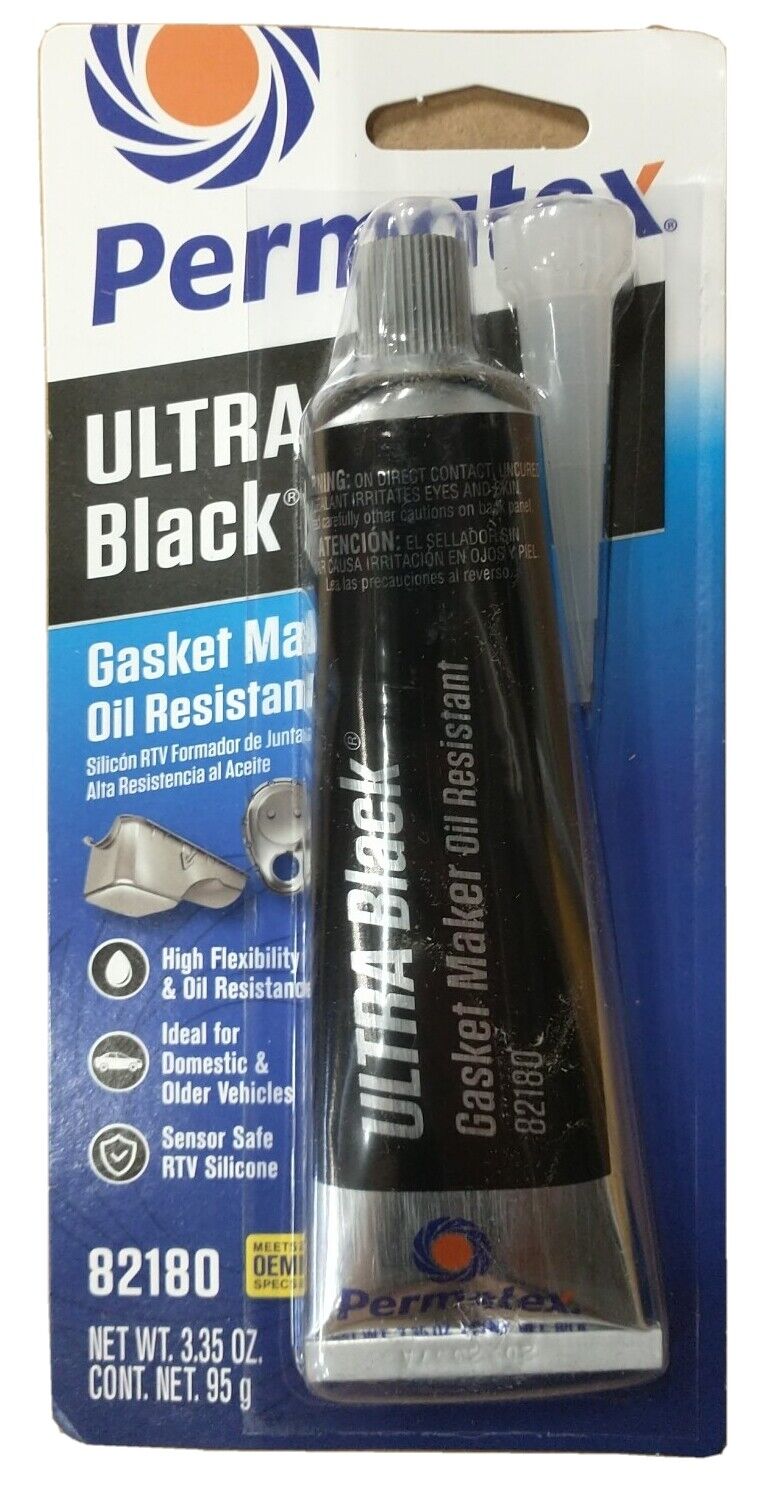 Permatex Ultra Black 82180 Max Oil Resistance RTV Silicone Gasket Maker 3.35OZ
