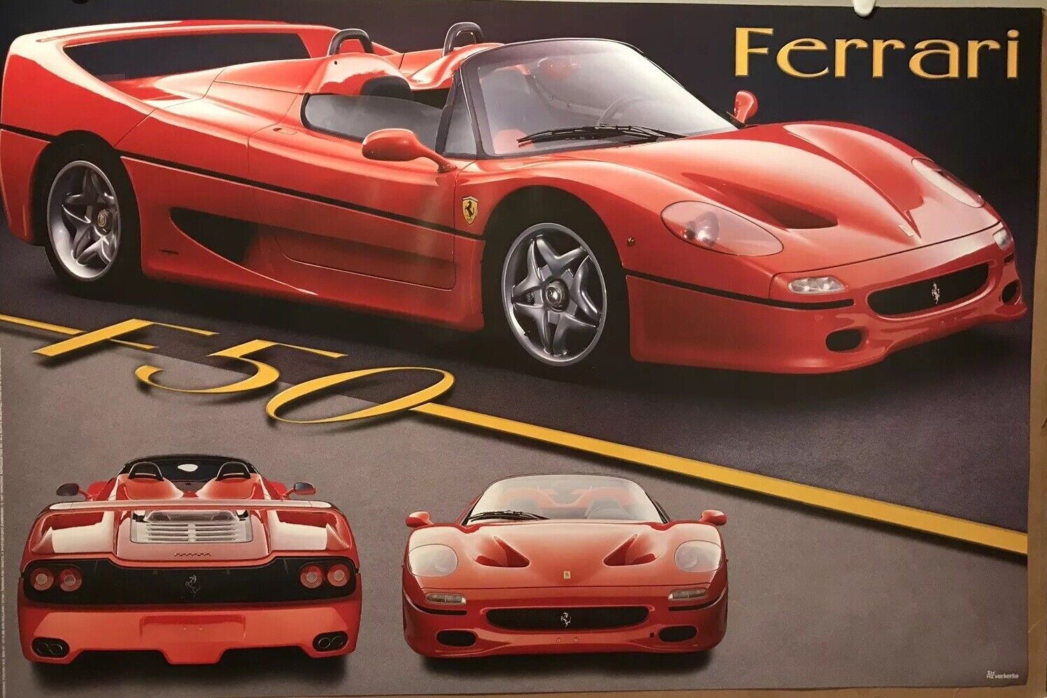 Ferrari F 50 Car Poster Extremley Rare Out Of Print Stunning Own It