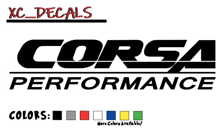 Corsa (x2) Decal Sticker Graphics Logo Performance Exhaust Header Intake