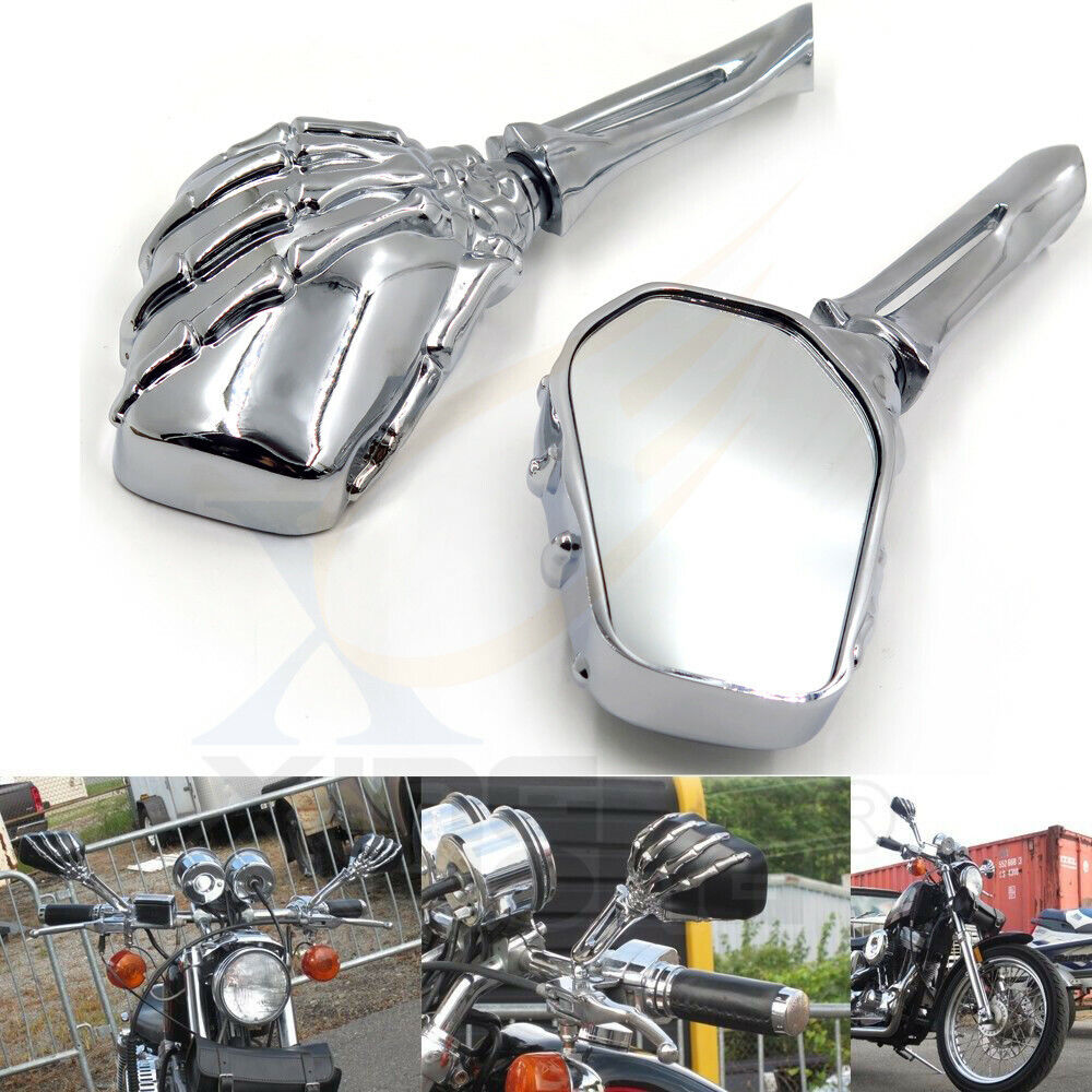 Alloy Skull Mirror For Harley Heritage Springer Sportster Dyna Glide Softail