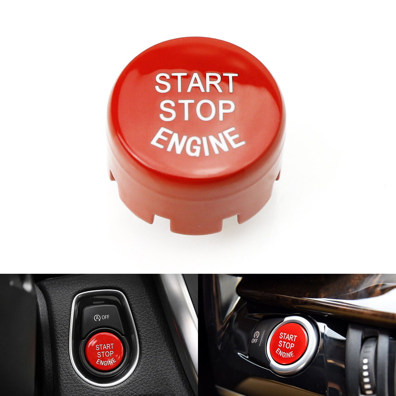 Red Engine Push Start Button Cover For BMW Fxx 2 3 4 5 7 X Series w/Auto Start