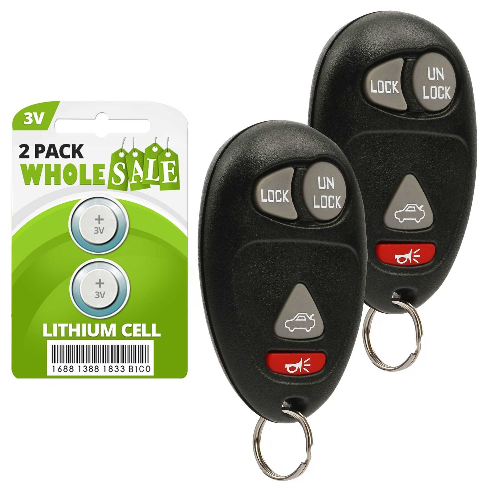 2 Replacement For 2001 2002 2003 2004 2005 Buick Century Key Fob Control