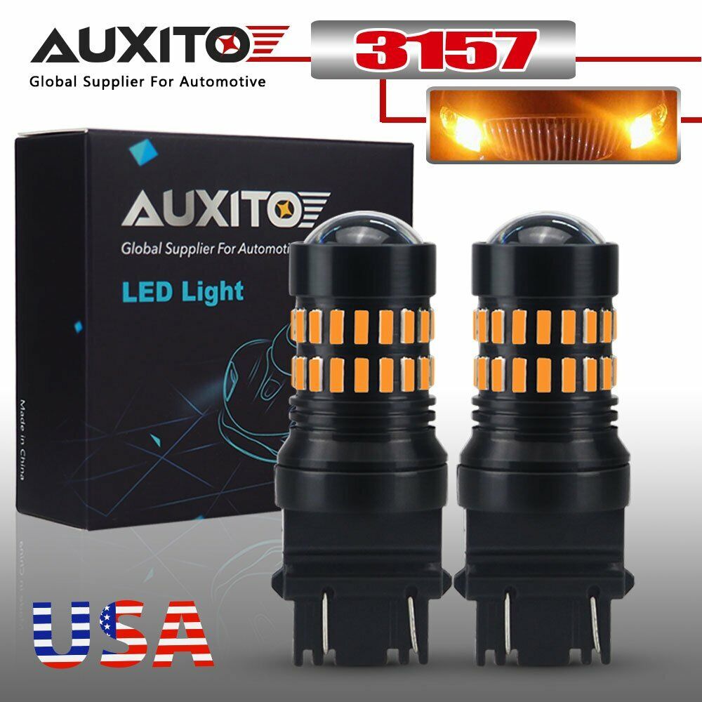 AUXITO 2x 3457 3757 3157 LED Amber Yellow Turn Signal Parking DRL Light Bulbs US