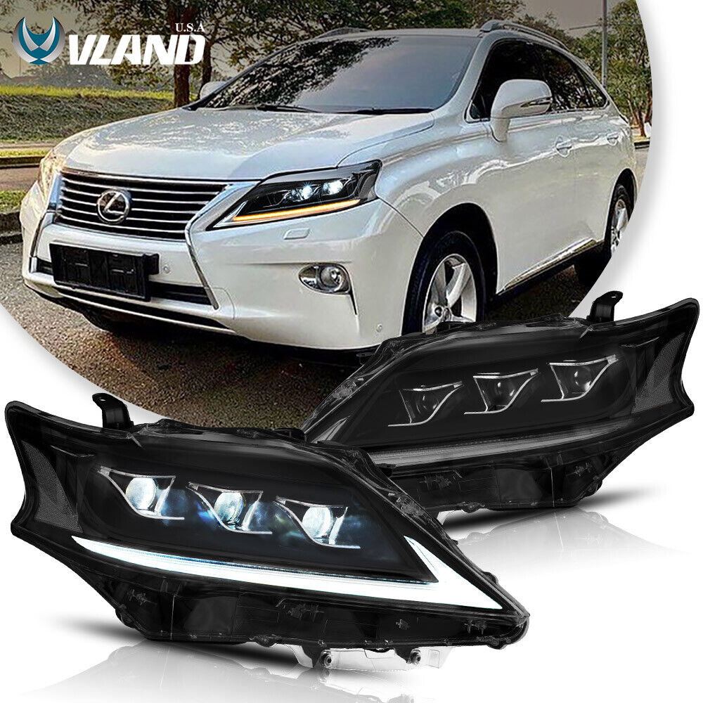 VLAND LED Headlights For 2012-2015 Lexus RX350/450 Blue DRL Sequential Animation