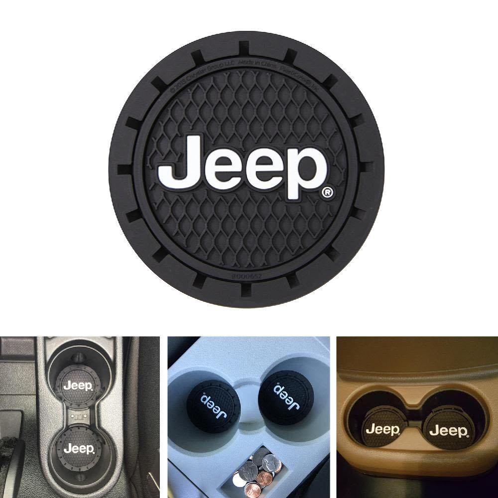Plasticolor 000652R01 Jeep Logo Cup Holder Coaster Universal Fit All Sizes Cups