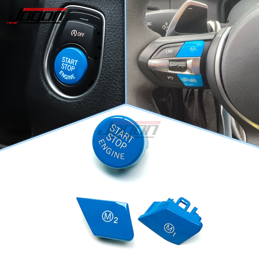 Blue Car Steering Wheel Start M1 M2 Button For BMW M3 M4 M5 M6 X5M X6M F30 F80 