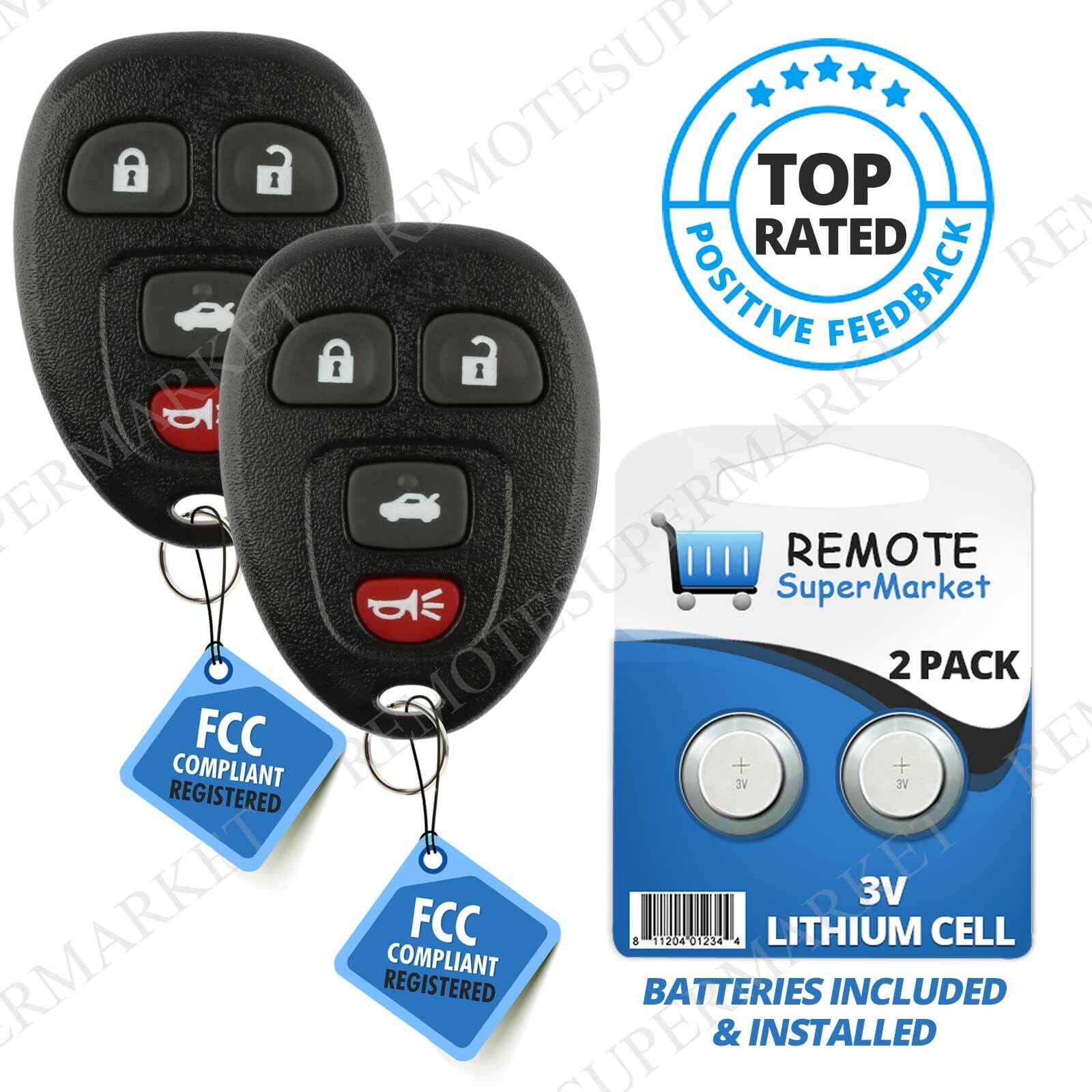 2 for Pontiac G6 2005 2006 2007 2008 2009 2010 keyless entry remote key fob