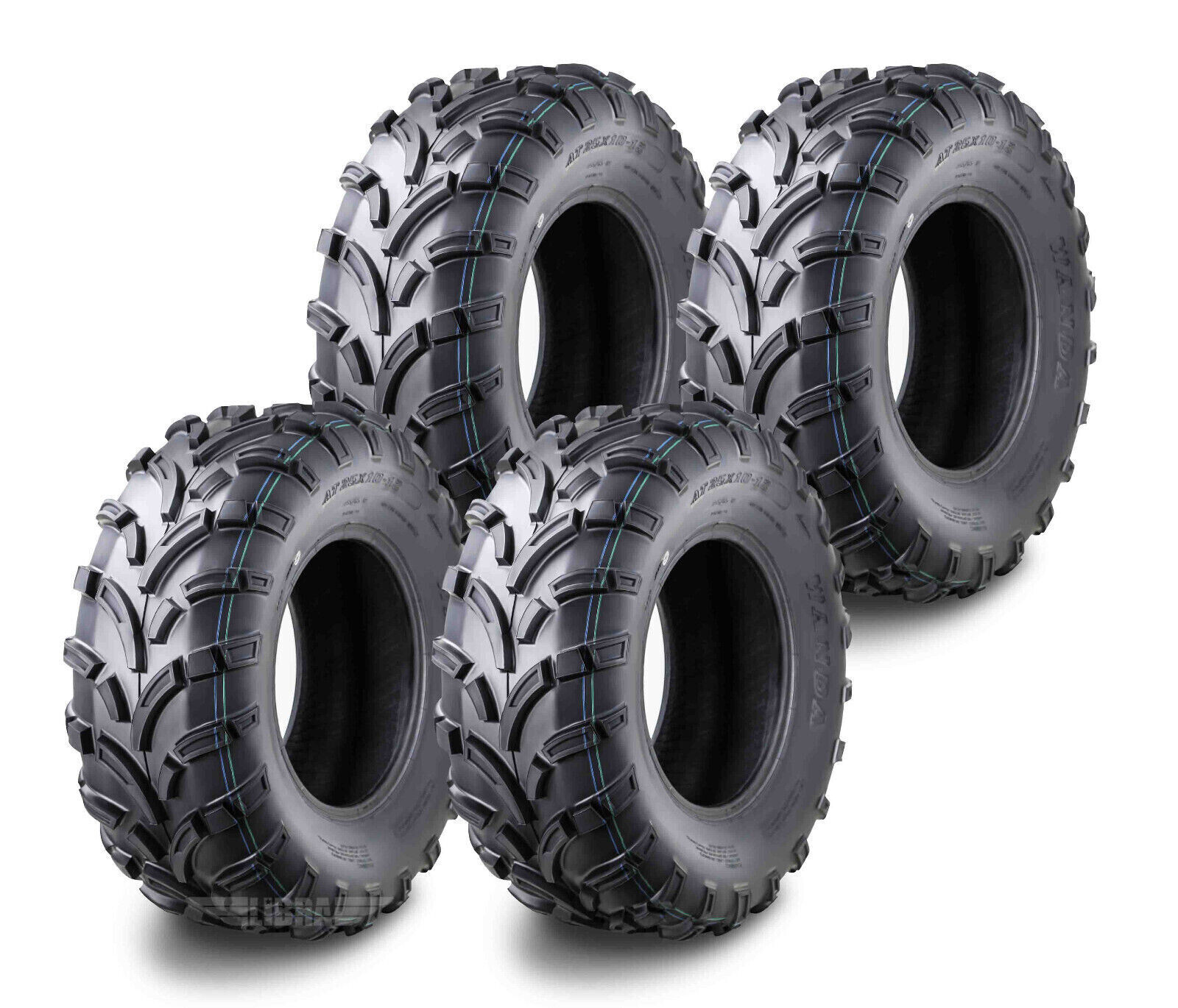 25x10-12 25x10x12 Complete Set WANDA Lit Mud ATV Tires fit 05-06 Kubota RTV 900