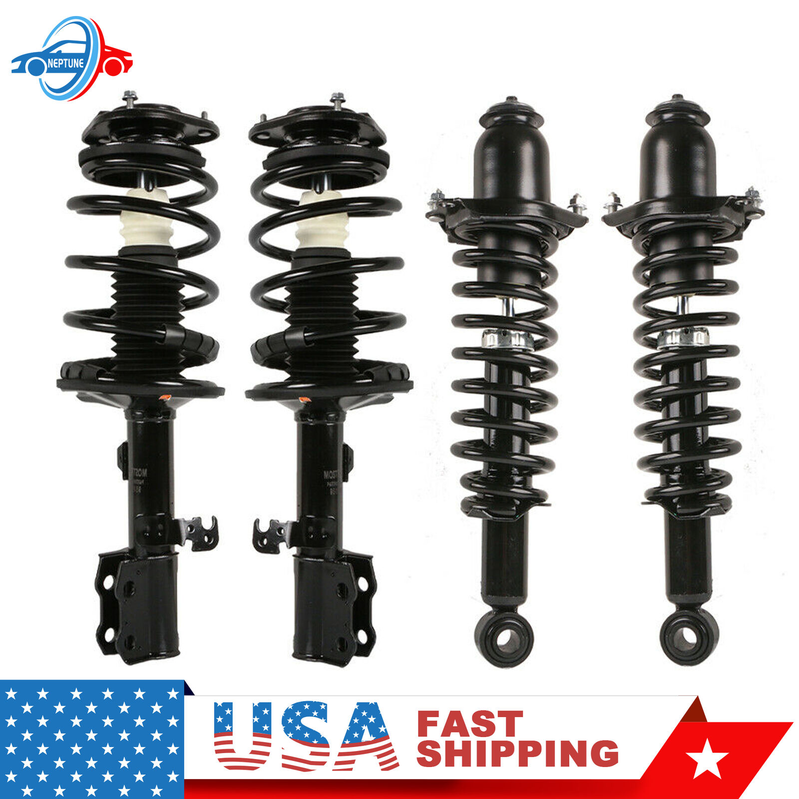 For 2003-08 Toyota Corolla 1.8L Front & Rear Complete Shock Strut & Coil Spring